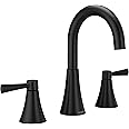 Moen 84023BL Ronan Two-Handle Widespread Modern Bathroom Faucet, Valve Included, Matte Black