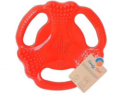 Goofy Tails Super Flying Durable Frisbee Tug Dog Fetch Toy,Orange