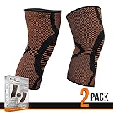 2 Pack Compression Support Sleeve Knee Brace - Relieves Meniscus / Arthritis / Joint Pain - For Running / Basketball / Sports - Stay Active During Recovery From Injury!