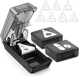 Fullicon Pill Cutter with V-Shape Holder Two Pill Cases Black view 1
