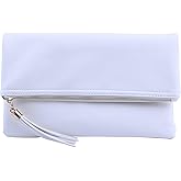 Solene Envelope Clutch Bags for Women Foldover Crossbody Tassel Wallet with Chain Strap, Elegant Evening Purse