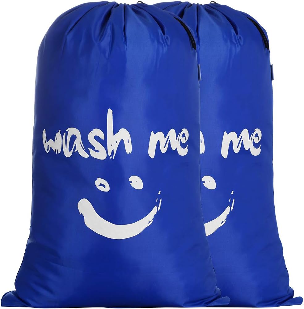 IHOMAGIC 2 Pack Extra Large Laundry Bags 120L, Foldable Storage Bag with Drawstring Cord Lock