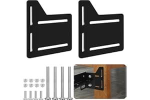 TNCZHYLX 2Pcs Queen Bed Modification Plate, Headboard Attachment Kit, Heavy Duty Bed Modification Plate, Headboard Attachment Bracket with Hardware (Matte Black, Headboard Matte Black)