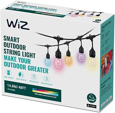 Guirlande Lumineuse Connectée, 16 millions de couleurs et nuances de blanc, 15 mètres, Idéal pour un utilisage extérieur (IP65), Compatible Alexa, Google Assitant et Apple HomeKit