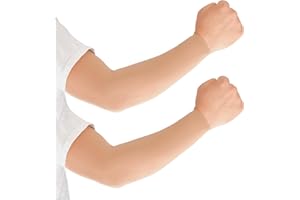 Gamsungtex Golf Arm Sleeves Wrist Style Large Size Skin Tone UV Protection Women’s, Men’s Outdoor Activities Open Handed, Ski