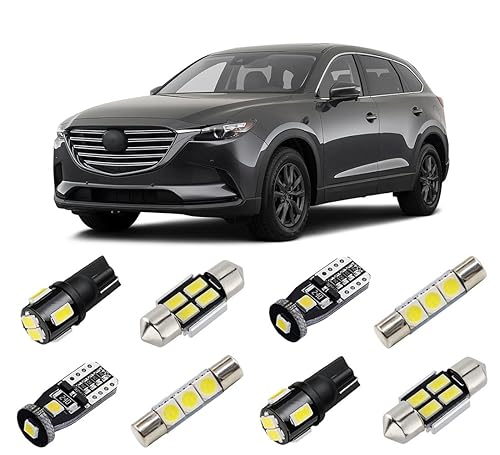 BRISHINE White LED Interior Lights Kit for Mazda CX-9 CX9 2007 2008 2009  2010 2011 2012 2013 2014 2015 2016 2017 2018 2019 2020 2021 Interior LED  Light Package + License Plate Lights and Install Tool in Bahrain | Whizz  Lighting Compatible With Mazda For CX-9 2007 2008 2009 2010 2011 2012 2013