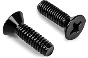 OUSCHR #8-32 x 1/2" Black Countersunk Flat Head Machine Screws, Electrical Outlet Screws, Full Thread, 304 Stainless Steel, Black Finish, 50 PCS