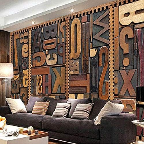 Wanghan 3d Wallpaper Mural Modern Luxury Abstract Vintage Graffiti Kitchen Bedroom Living Room Tv Background Wall Decoration Vintage English Letter 300cmx210cm