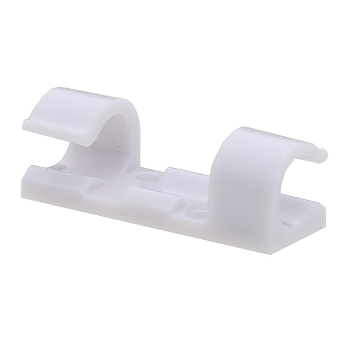 Titan Grip Selbstklebend Kabelschellen / Kabel-clips, Weiß, 20 Stück Kabelhalter für Haus, Büro, Auto, PC. Anbringen an Wand 