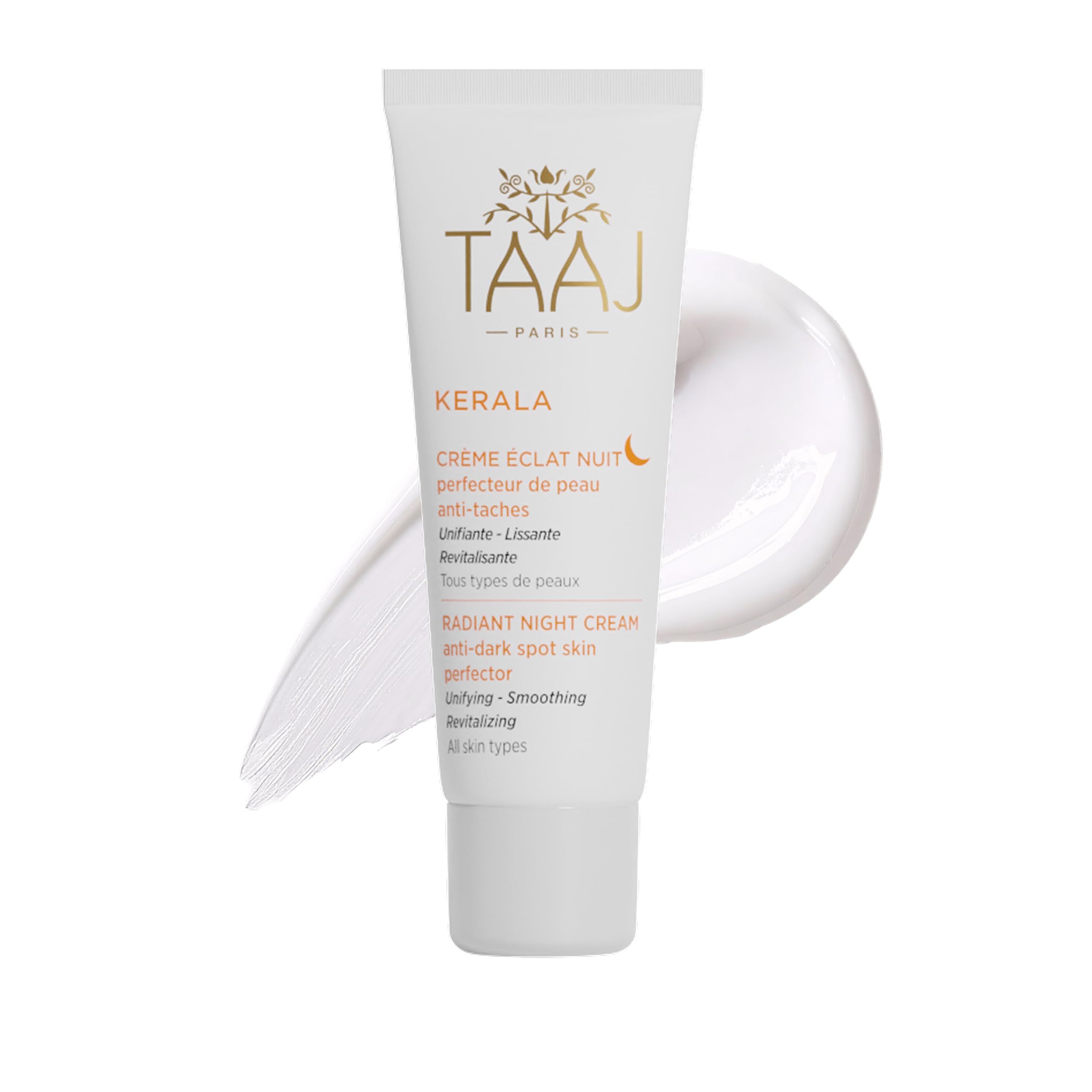 TAAJ | Radiant Night Cream - KERALA | Anti-darkness skin enhancer | Improves the quality and appearance of the skin | Promotes microcirculation | Draining and regenerating active ingredients | 50 ml