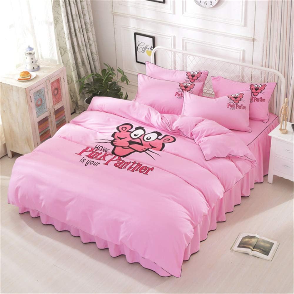 DUJUN Solid color personality student dormitory cartoon bedding set (duvet cover + sheets + pillowcase) A-19 200 * 230cm+230 * 230cm+(48 * 74cm)*2