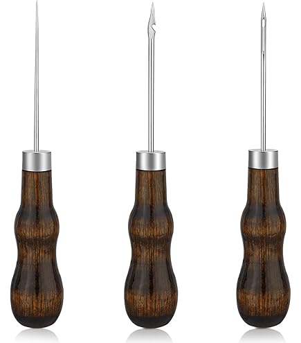Amazon.com: Zxiixz 2 PCS Awl, Leather Sewing Awl with Wood