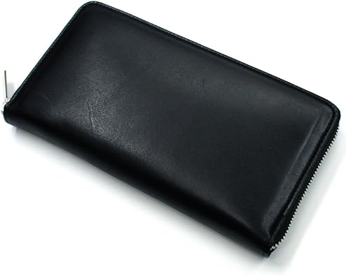 Amazon Oilup1114 Black プルアップレザー 長財布 ラウンドファスナー レザー 財布 サイフ ウォレット 長サイフ 本革 牛革 プレゼント 長財布レディース 本革長財布 レザー 黒 メンズ長財布 レディース オイル 財布 ブラック 財布