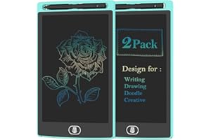 [2 Pack] 8.5 Inch Reusable Colorful LCD Writing Tablet Ewriter,TIQUS Notepad Board with Stylus - Light Blue