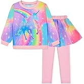 AuSletie Toddler Girl Clothing Set Kids 2 Piece Fall Winter Outfits Girl Tops Long Sleeve, Girls Clothes Set Size 4-9