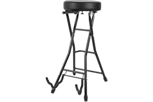 Foldable Guitar Stool with Padded Cushion, Iron Frame, Supports Up to 300 Lbs, 29.1 inch Height, Guitar Chair Chair, Includes