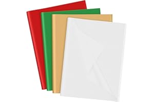 Bouiexye 70 Sheets Christmas Tissue Paper, 20 x 14.5 inches Multicolor Tissue Paper Bulk Gift Wrapping for DIY Art Craft Christmas Party Festival（Red,Green,White,Gold）