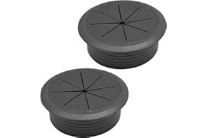 BOPOREAE Desk Grommet 2" (50 mm), Desk Hole Cover for Cables Black, Cable Grommet ABS Plastic, Desk Hole Grommet for Office and Home Table Cable, Detachable & Flexible Cable Cord Organizer-2 Pcs