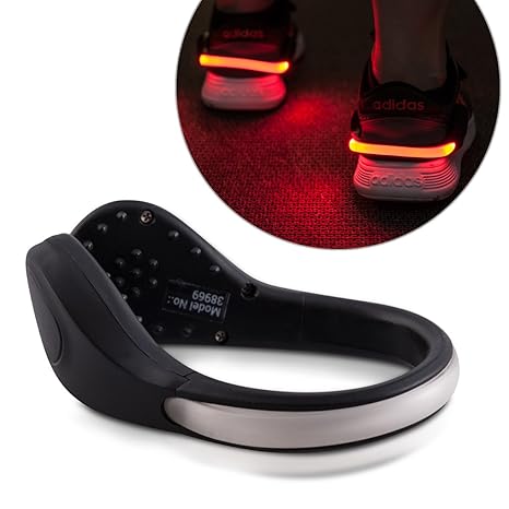 kwmobile 2X LED Schuhclip Blink Clip - Schuh Licht für Kinder Erwachsene - Reflektor Joggen Laufen - Blinklicht Band Set - Di