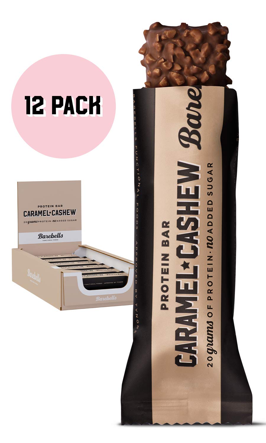 Barebells Protein Bar Caramel Cashew 12 x 55g High Protein Low Carb Low