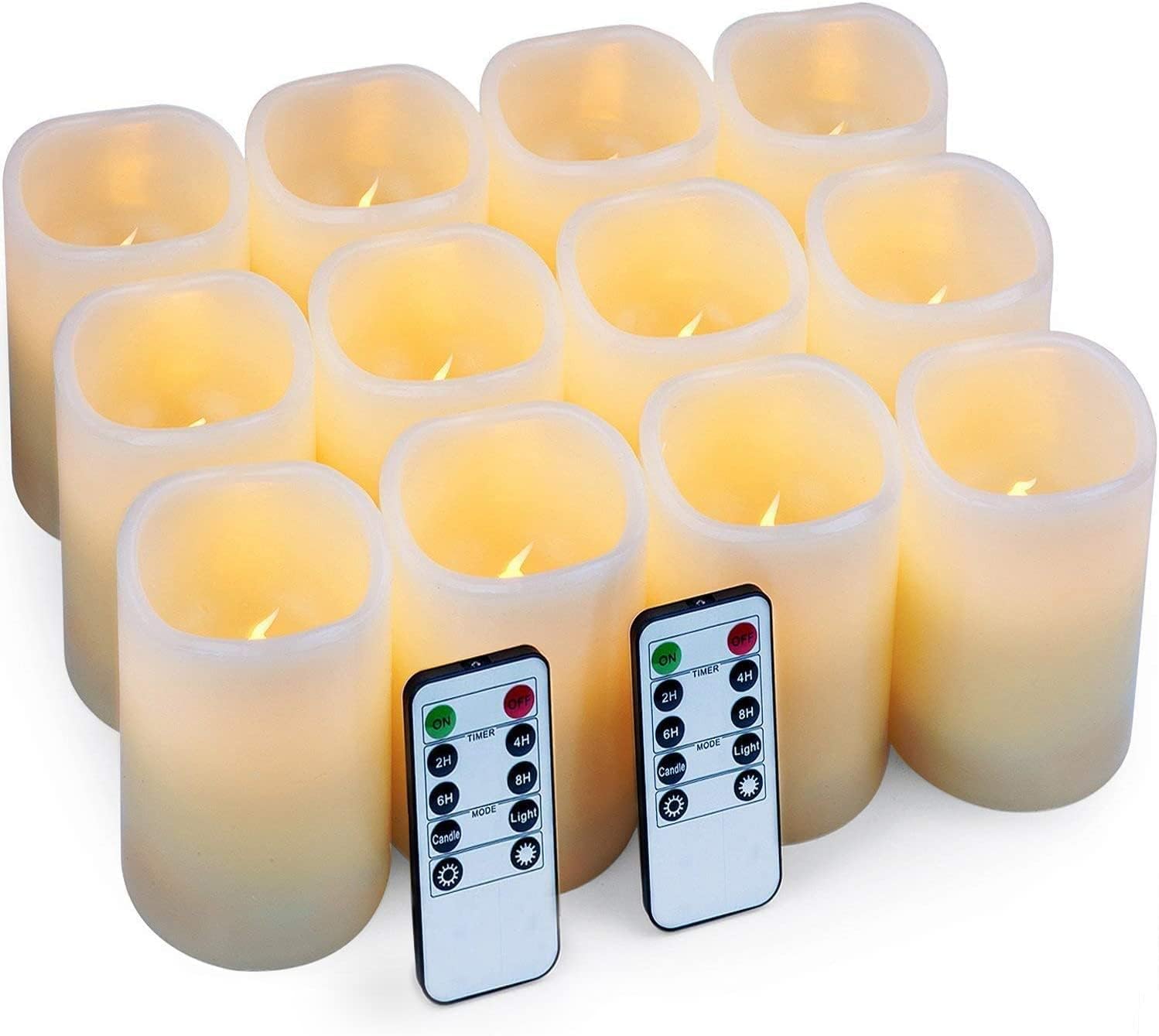 Lighting - Hausware Flameless Candles Battery Operated Candles Set of 12 (D: 3