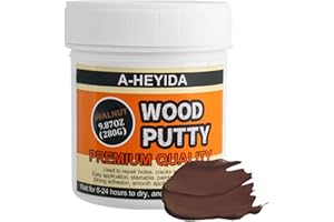A-HEYIDA Walnut Wood Filler Putty - Paintable, Stainable Wood Repair Putty for Cracks & Holes on Furniture, Hardwood Floor, Door, Cabinet - Scratch Repair Kit (9.87 Ounce)