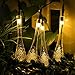 Solar Outdoor String Lights, CREATIVE DESIGN Water Drop Solar String Fairy Lights, 17.4ft 30LEDs Starry Light Ambiance Lighting for Christmas, Party, Wedding, Garden (8 Modes 30LEDS) (Warm White)