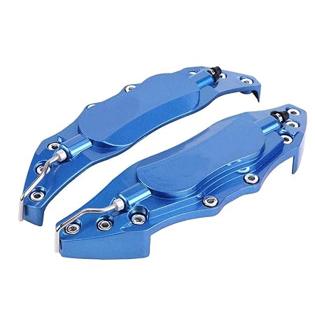 Outbit Bremssattelabdeckungen - 1 Paar Auto-Aluminium-Bremssattel-Bremssattel für Radnabe 16'-17' (blau und rot) (Farbe : Bla