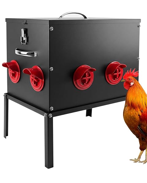 AUTOMATIC CHICKEN FEEDER –50 LBS 8 FEEDING PORTS,LARGE...