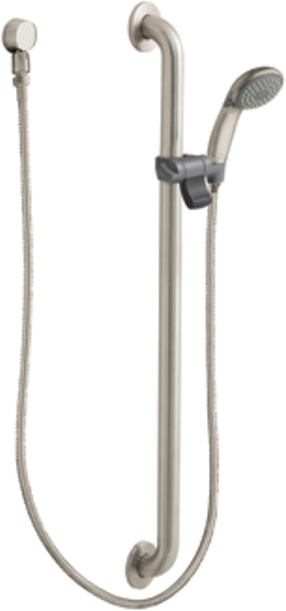 Brushed Nickel Brushed Nickel with Moen 3668EPBN Handheld Showerhead