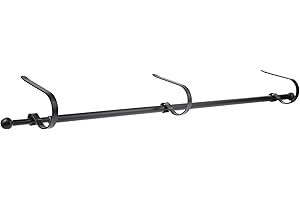 Haute Decor The Original MantleClip Stocking Holder Rod, Holds Many Stockings, for Large Families, Matte Black - Hang a Large Number of Stockings, fits mantels up to 3 inches Thick