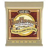 Ernie Ball Earthwood Folk Nylon Ball End Set, Clear and Gold
