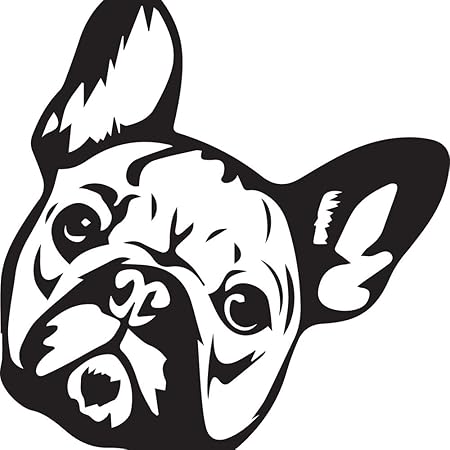 Amazon Nbfu Decals フレンチブルドッグかわいい顔1 Black 黒 2個セット プレミアム 防水ビニールデカール ラップトップ用ステッカー 電話アクセサリー ヘルメット 車の窓のバンパー マグ 塊茎 カップ ドア 壁飾り 車 バイク 車 バイク