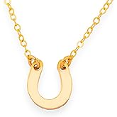 HotMixCold Tiny Horseshoe Necklace, Dainty Gold or Rose Gold, Silver Horseshoe Pendant Necklace on Delicate Chain, Equestrian Horseshoe Jewelry