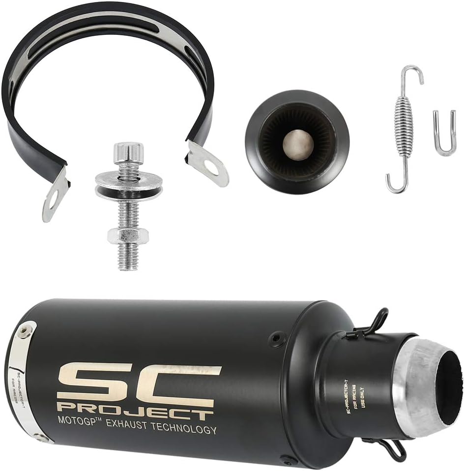 車用 排気マフラー 排気管 スリップオンマフラー バイクサイレンサー 51mm 2inch汎用 先端 テール端 マフラー可取り外し サイレンサー オートバイ ブラック 排気効率 消音器付き ユニバーサル ステンレス製 車 バイク 車 バイク Amazon