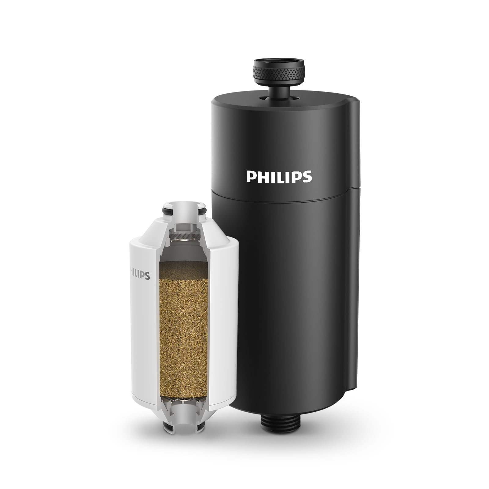 Photo 1 of Philips Shower Filter Water Softener, Shower Filtration with Double Mesh & NSF Certified KDF Material, Reducing Chlorine/Impurities/Rust Sediments for Handheld Shower head, Black(Shower Filter Set)