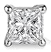 FANTOM Cubic Zirconia Princess Cut 925 Sterling Silver Stud Earrings. 1.00 Carat Total Weight Princess Cut Cubic Zirconia. 1/2 Carat Each Stone