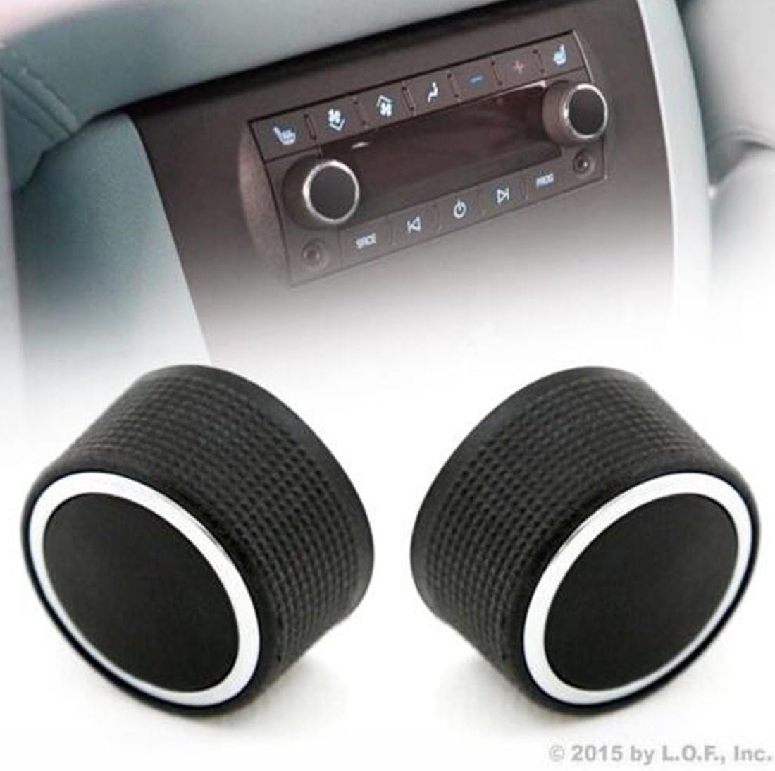 2 Rear Control Knobs Audio Radio for 07-13 Buick Escalade Enclave Tahoe Chevrolet GMC Pair Set 22912547 (Black): Automotive