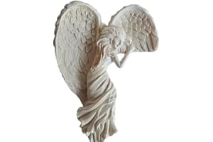 AMERRY Door Frame Angel Decoration，Angel Sculpture，Left Door Corner Angel Decor，Polyresin Statues, Home Decoration (White)