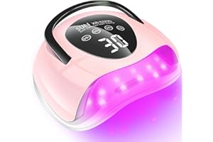 LadyMisty Upgrade UV Nail Lamp, Anti-Black LED Light for Gel Nails, 24pcs Lamp Beads, 4 Timer Settings, LCD Touch Display Screen & Auto Sensor, UV Light for Gel Nail Polish Fast Curing(Pink)