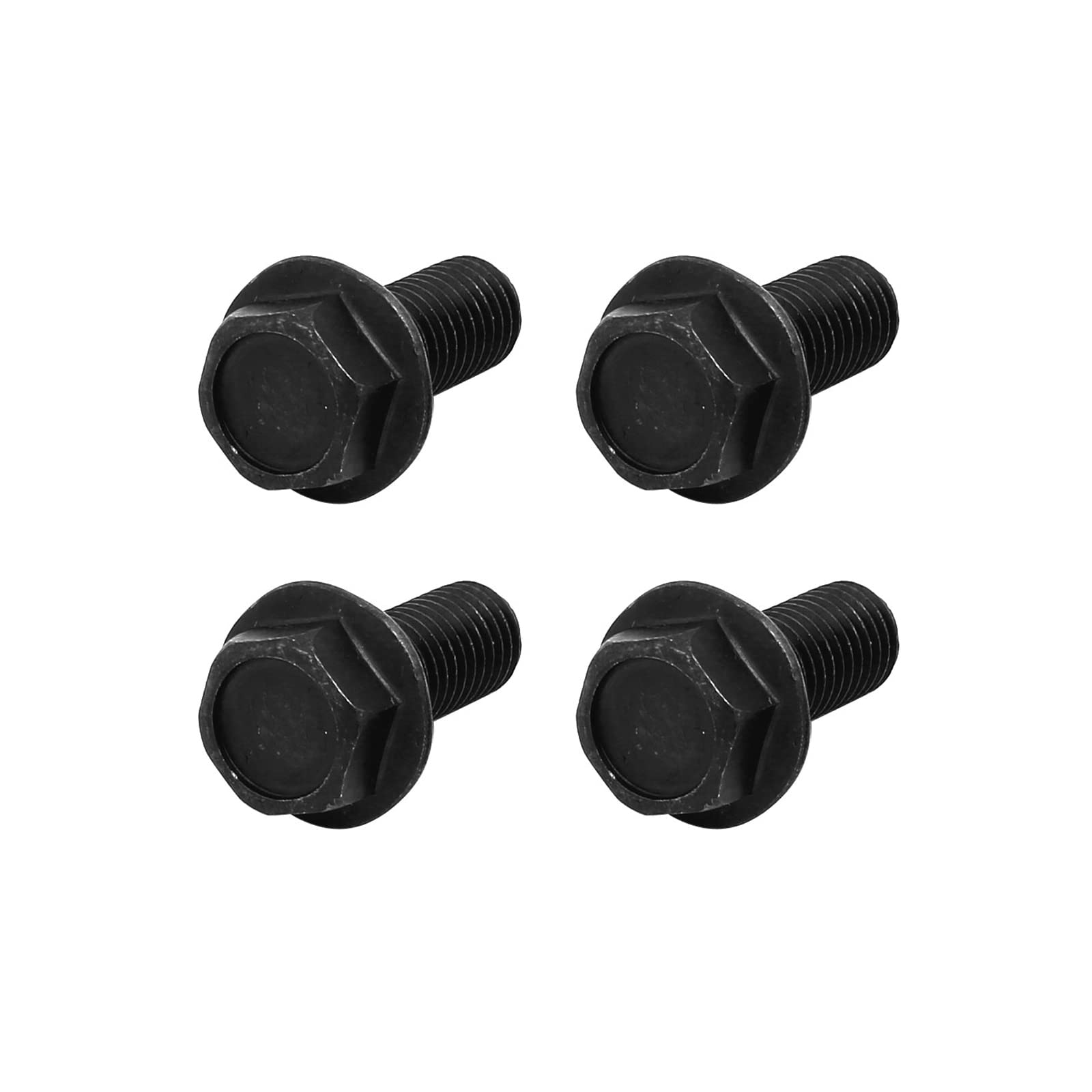 METALLIXITY Flanged Hex Head Bolts (M7x17mm) 4pcs, Left Hand Hexagon Bolt Reverse Thread Screw - for House Construction Machine Fasteners
