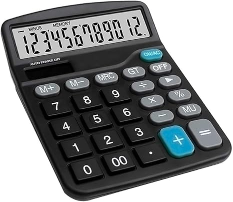 Mengshen Büro Taschenrechner Dual Power 12-stelliges Display ...
