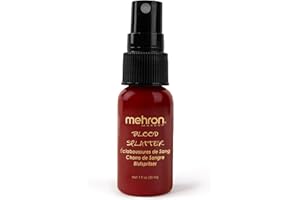 Mehron Makeup Blood Splatter | Professional Fake Spray Blood | Performance, Halloween, Face Paint, Costumes, & Special FX 1 fl oz (30 ml)