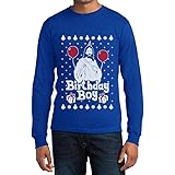 Shirtgeil Maglione di Natale - Gesù Birthday Boy Maglia Uomo Manica Lunga