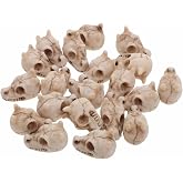 BESPORTBLE Mini Resin Dragon Skull Figurine, 20Pcs Halloween Skeleton Head Statue Miniature Dragon Skulls for Crafts Halloween Micro Landscape Decor