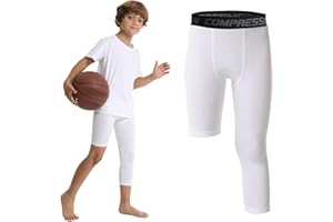 OEBLD Single Leg 3/4 Compression Tights, Unisex Sports Compression Pants, Basketball Leg Sleeves