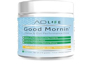 PROJECT AD LLC Project AD Life Good Morning Detox and Performance Drink, Naturally Flavored and Formulated with L-GLutamine, Apple Cider Vinegar, and Aloe Vera (24 Servings, Fresh Pressed Orange Juice)