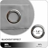 Aspire Homeware Blackout Curtains Light Grey 66x54 2 Panels with Tiebacks view 8