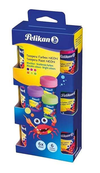 Pelikan Temperafarben-Set Neon, 6 Grundfarben à 20ml