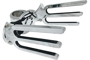 Krypt Towers Wakeboard Rack, Polished Aluminum Wakeboarding Tower Holder, Adjustable Angle Base to Level with Boat, Clamp Fit